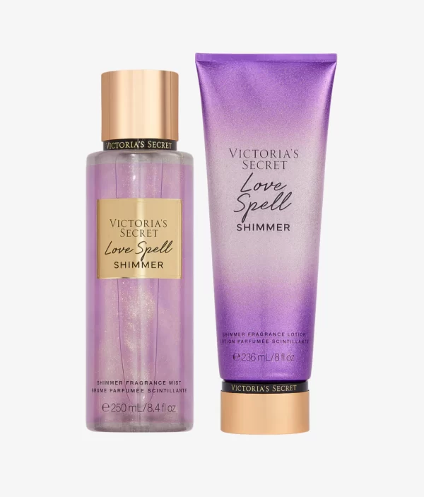Kit Body Splah + Creme Hidratante Love Spell Shimmer Victoria’s Secret 236ml+250ml